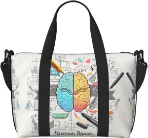 Human Brain Hand Travel Bag For Men Women,Stylish Handheld Crossbody Travel Bag For Business Leisure Trave