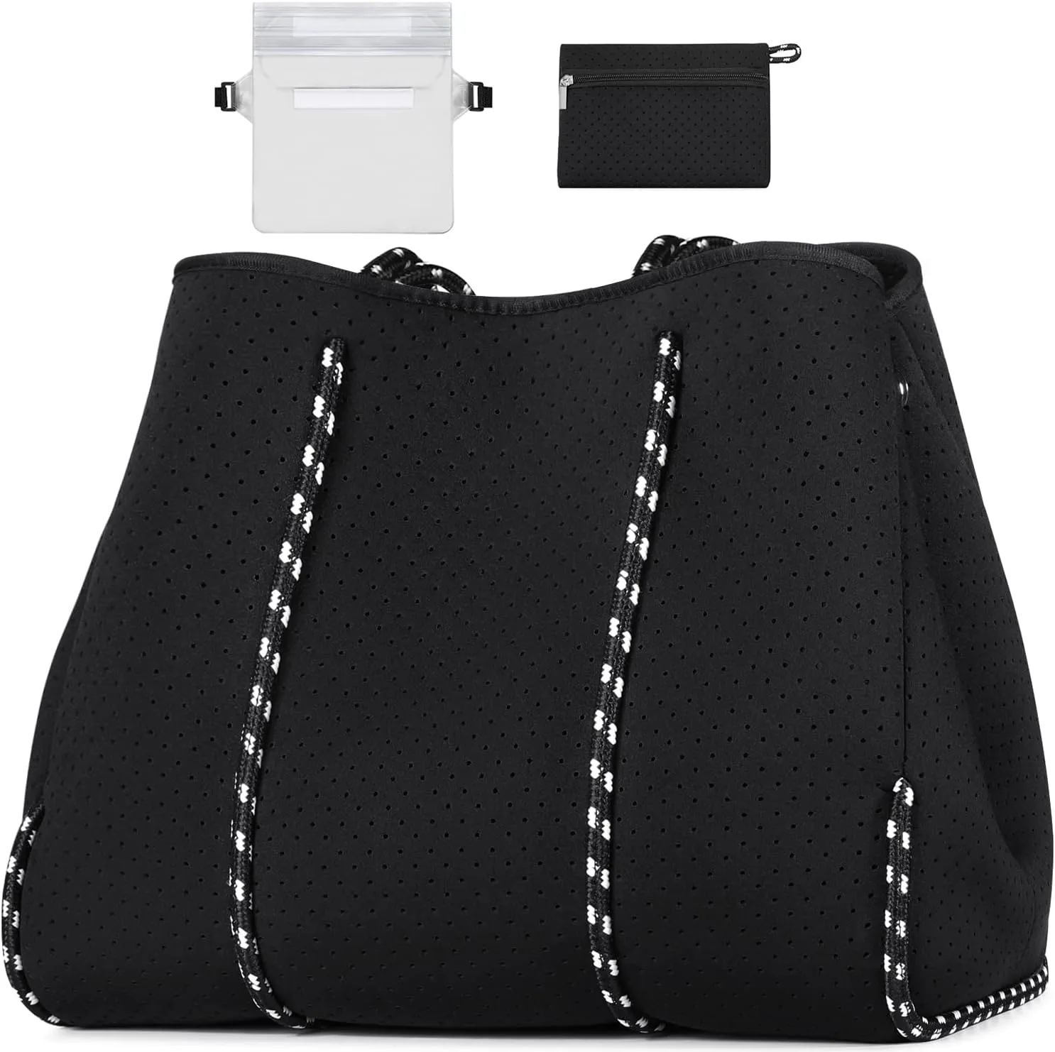 IBFUN Neoprene Bag, Large Multipurpose Beach Bag Neoprene Tote Bag with Inner Pocket for Women/Pool