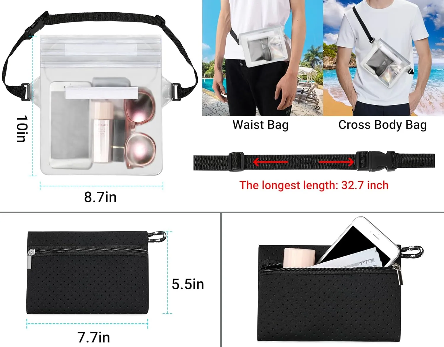IBFUN Neoprene Bag, Large Multipurpose Beach Bag Neoprene Tote Bag with Inner Pocket for Women/Pool
