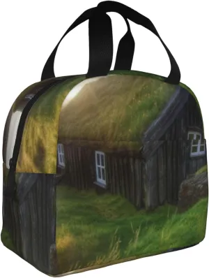 Iceland Hut printed Lunch Bag Portable Tote Organiser Bag Reusable Insulated Lunch Box