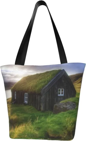 Iceland Hut printed Shoulder bag Canvas Shopping Bag Fashion Handbag