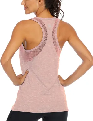 ICTIVE Workout Tank Tops for Women Loose Fit Yoga Mesh Racerback Open Back Muscle Shirts