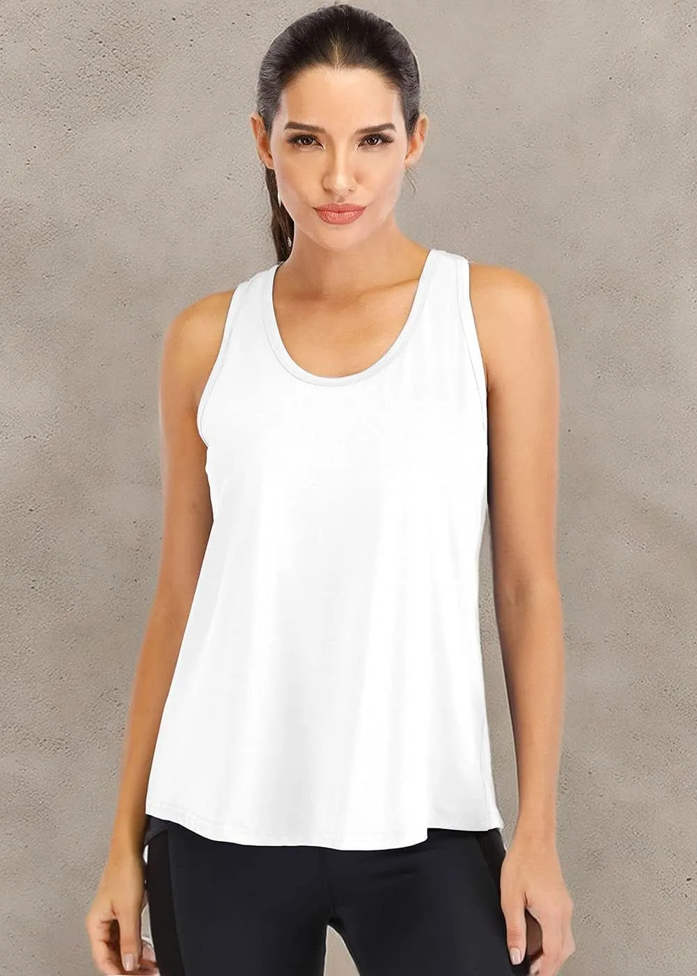 ICTIVE Workout Tops for Women Loose Fit Racerback Mesh Backless Muscle Tank Running Shirts