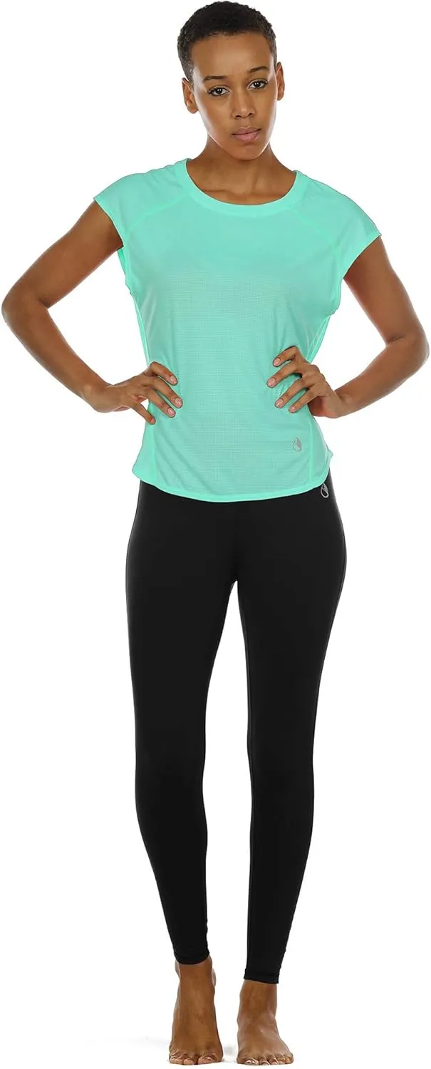 icyzone Workout T-Shirt for Women - Fitness Gym Yoga Running Exercise Cap Sleeves Tops