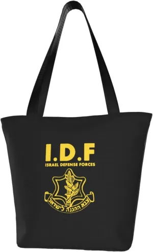 IDF Israel Defense Forces Women'S Casual One Shoulder Carry Shopping Bag Large Capacity Working Storage Handbag