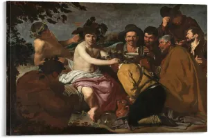 Iisrar Triumph of Bacchus by Diego, Velazquez Canvas Wall Art Print Poster For Home School Office Decor Frame 12x18inch(30x45cm)