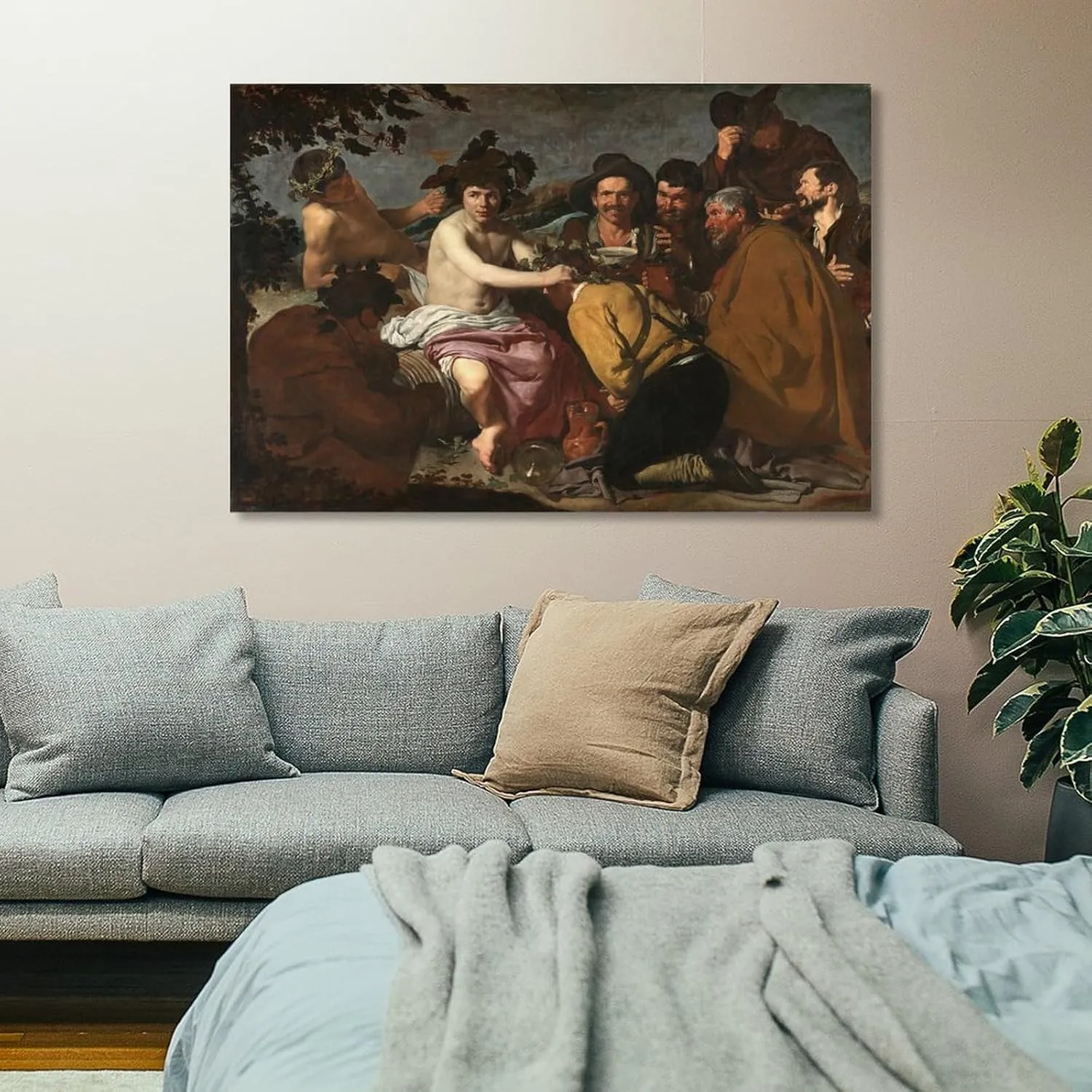 Iisrar Triumph of Bacchus by Diego, Velazquez Canvas Wall Art Print Poster For Home School Office Decor Frame 12x18inch(30x45cm)