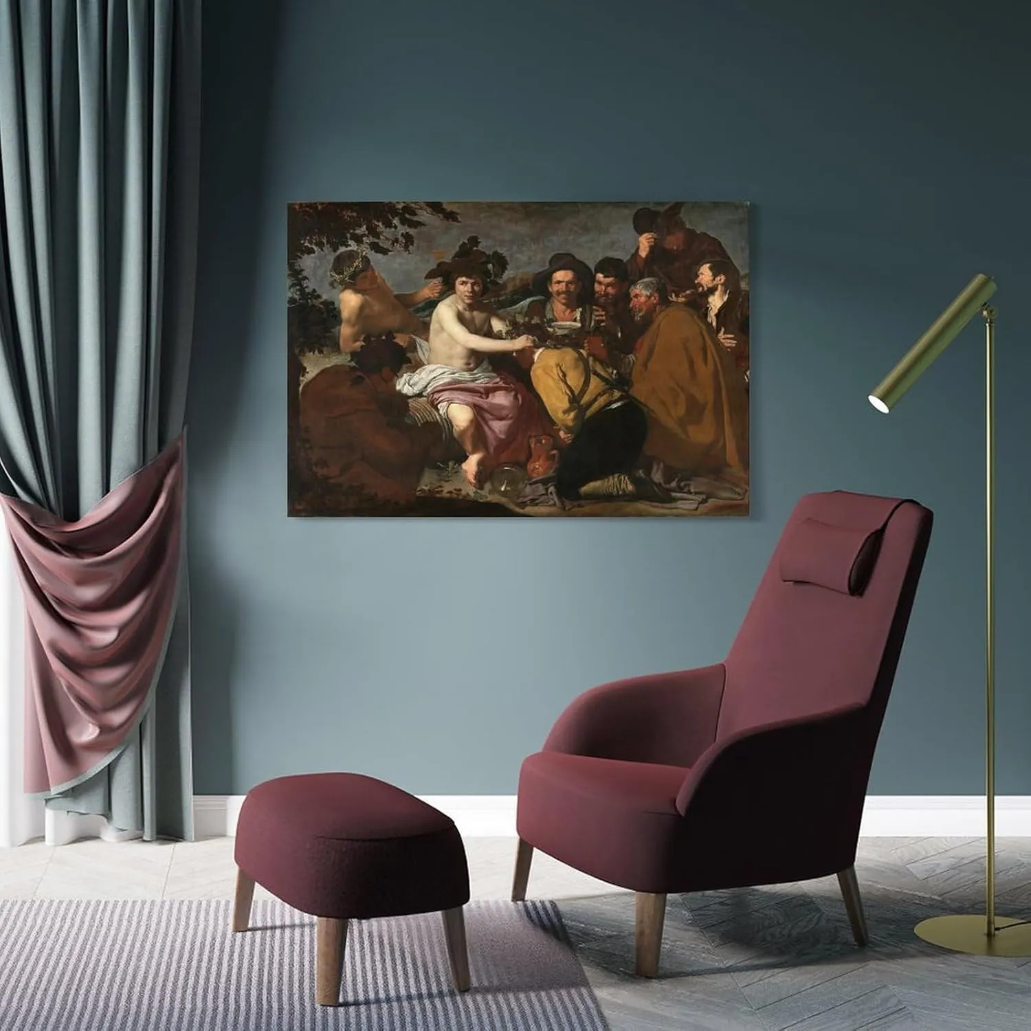 Iisrar Triumph of Bacchus by Diego, Velazquez Canvas Wall Art Print Poster For Home School Office Decor Frame 12x18inch(30x45cm)