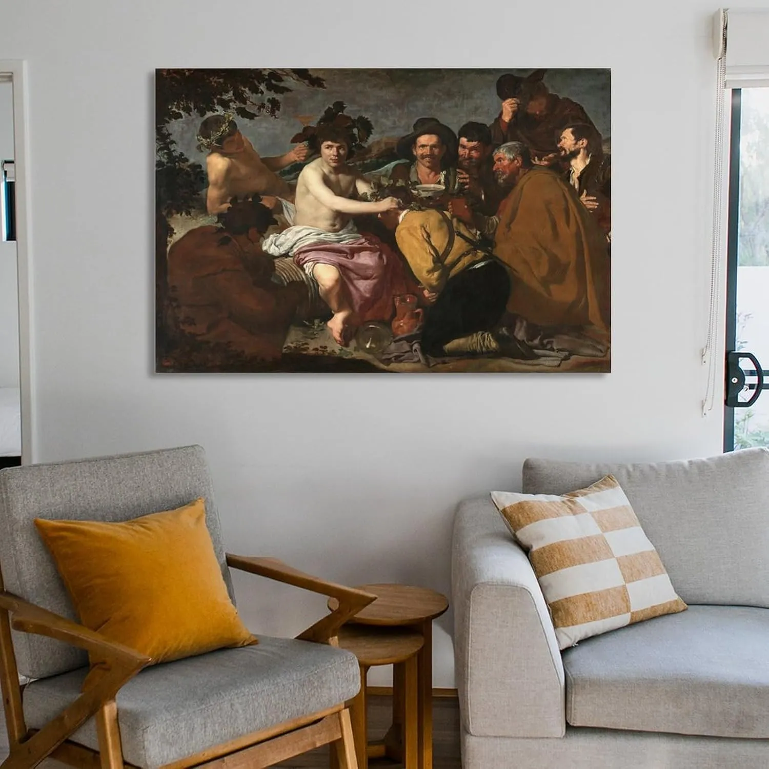 Iisrar Triumph of Bacchus by Diego, Velazquez Canvas Wall Art Print Poster For Home School Office Decor Frame 12x18inch(30x45cm)