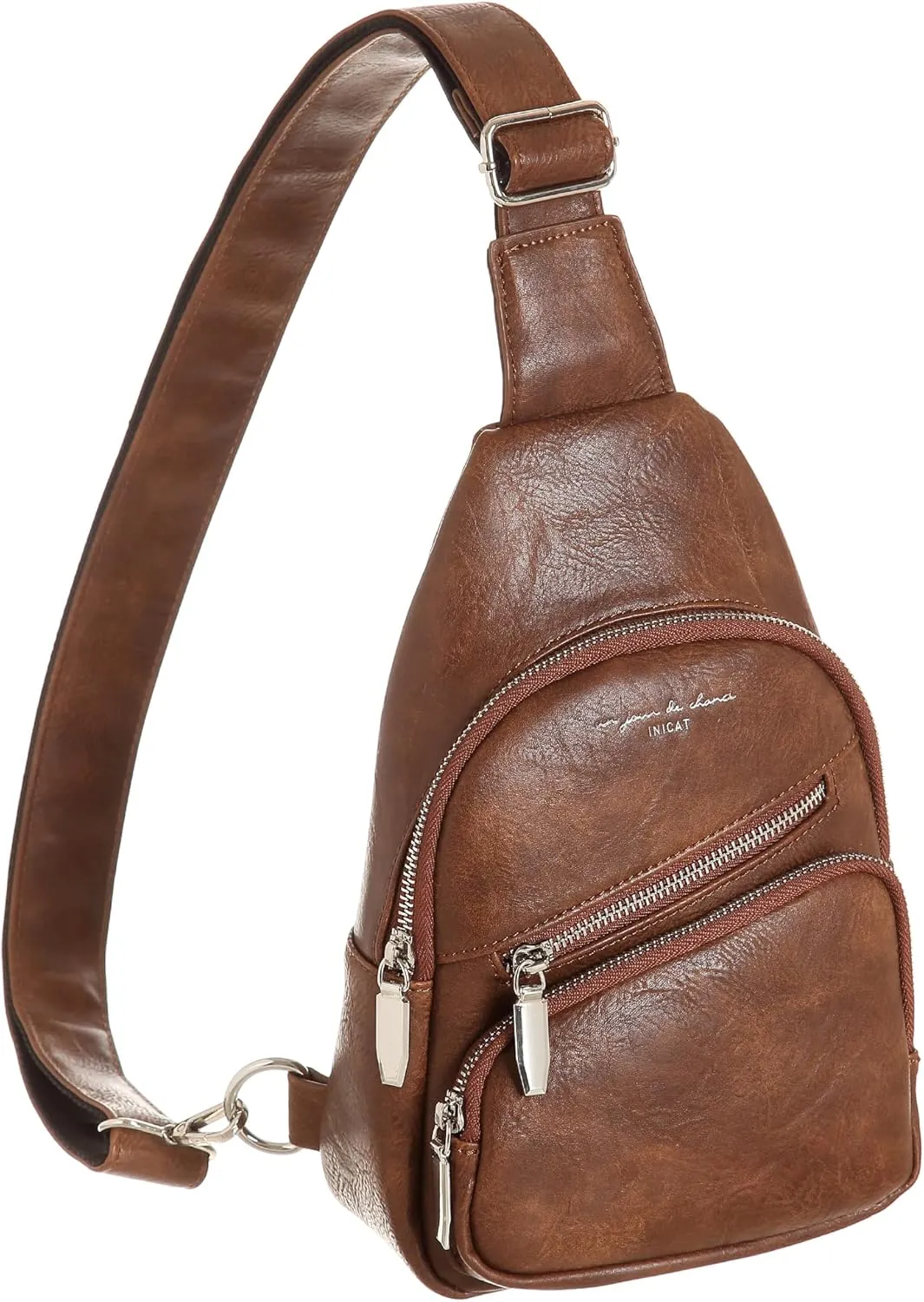 INICAT Sling Bag for Women Small Crossbody Bags Leather Fanny Pack for Travel Essentials(Style5-Brown)
