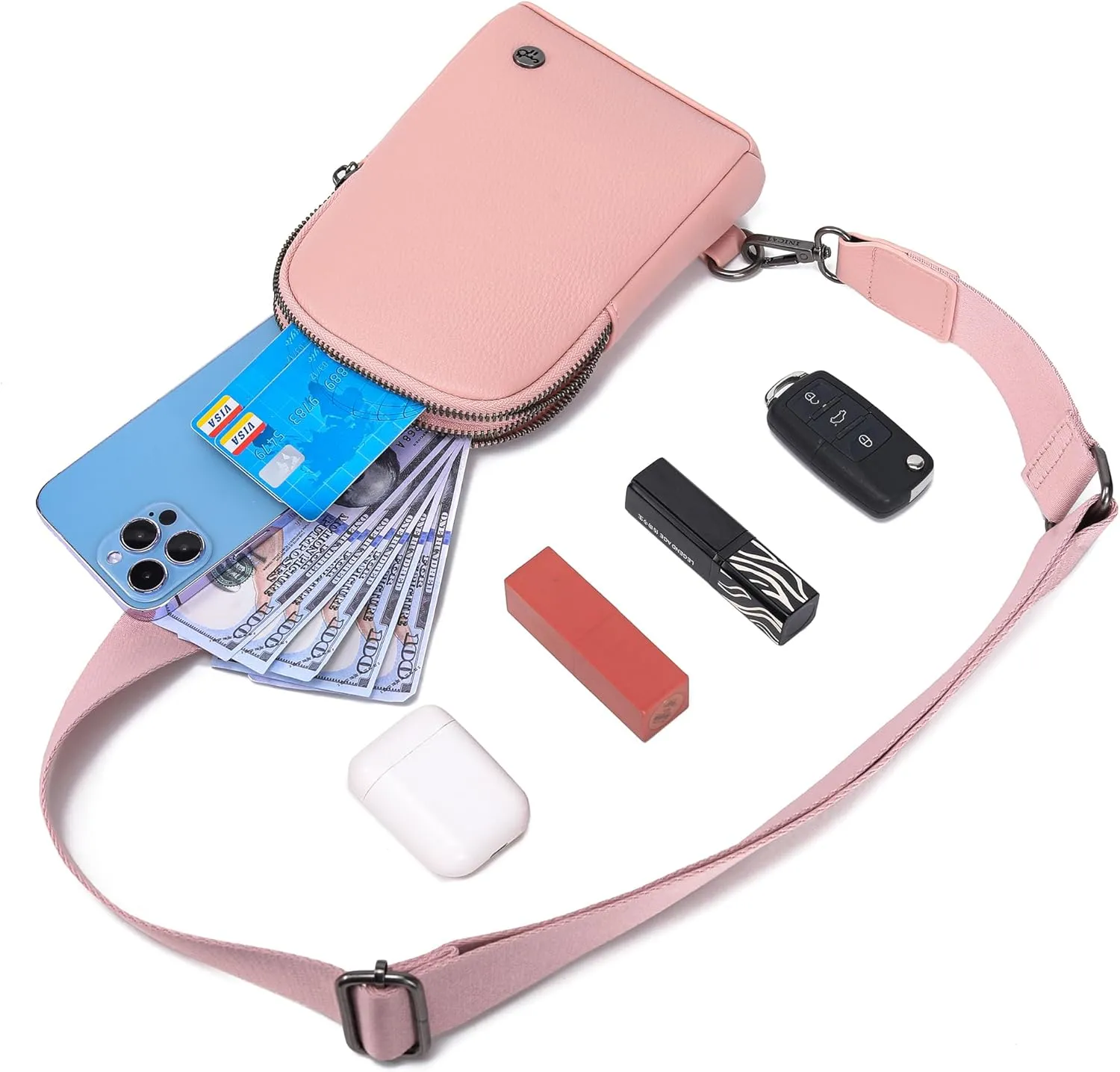 INICAT Small Crossbody Sling Bags for Women Vegan Leather Cell Phone Purse Fanny Packs for Women Men