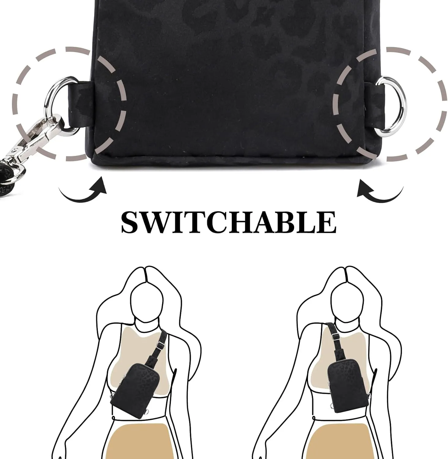 INICAT Small Crossbody Sling Bags for Women Vegan Leather Cell Phone Purse Fanny Packs for Women Men