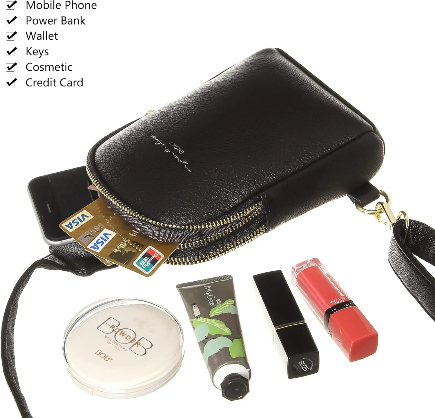 INICAT Small Crossbody Sling Bags for Women Vegan Leather Cell Phone Purse Fanny Packs for Women Men