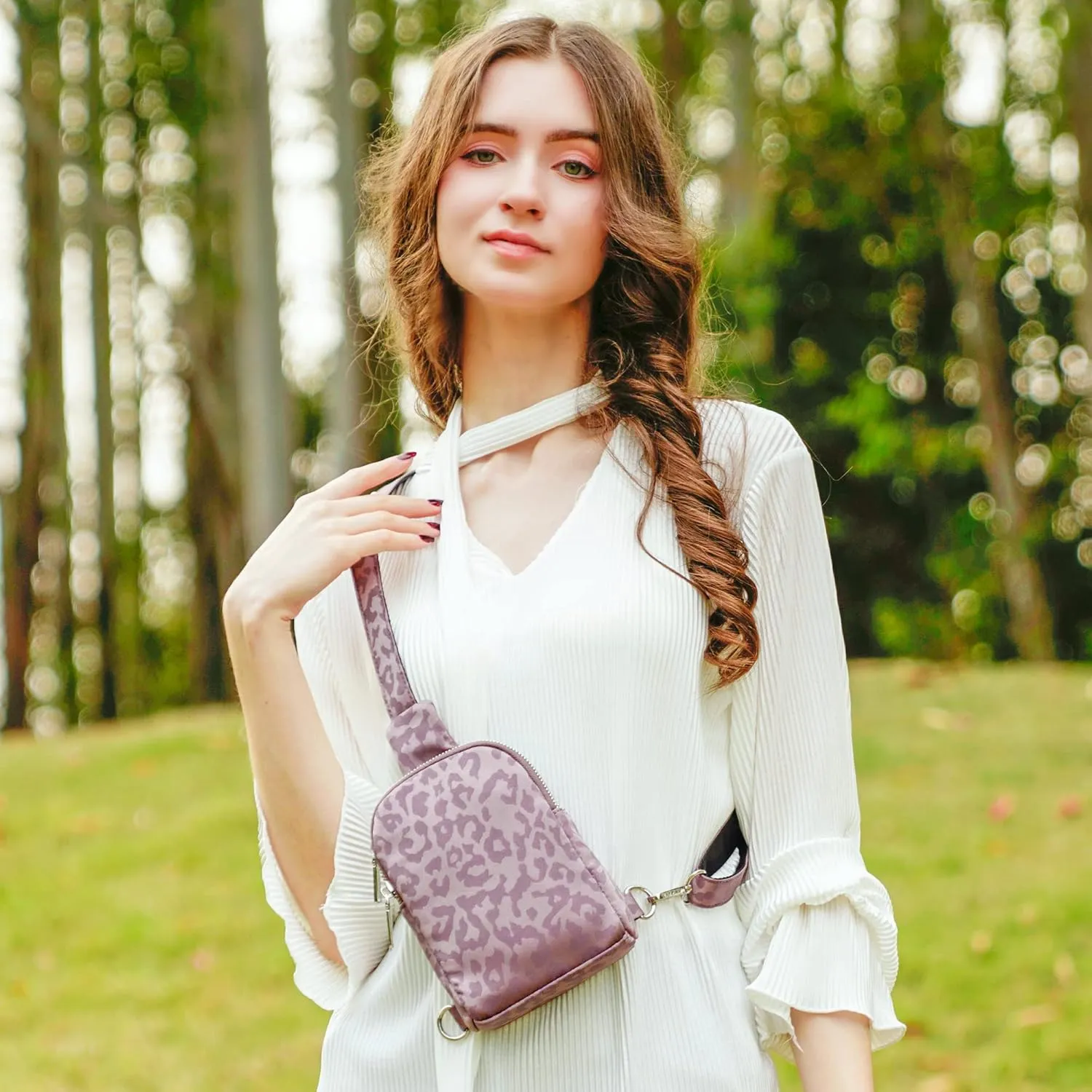 INICAT Small Crossbody Sling Bags for Women Vegan Leather Cell Phone Purse Fanny Packs for Women Men