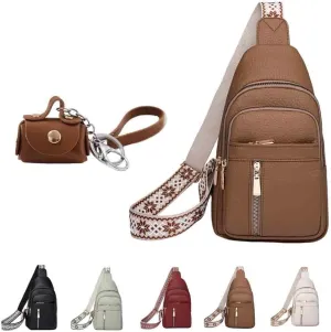 Interpretk Women's Fashion Casual Solid Color Crossbody Bag, Sling Bag Purse Chest Handbags with Adjustable Strap