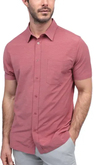 INTO THE AM Men's Casual Button Up Shirt Essential Short Sleeve Button Down Shirts - Stylish Business Casual Dress Shirt