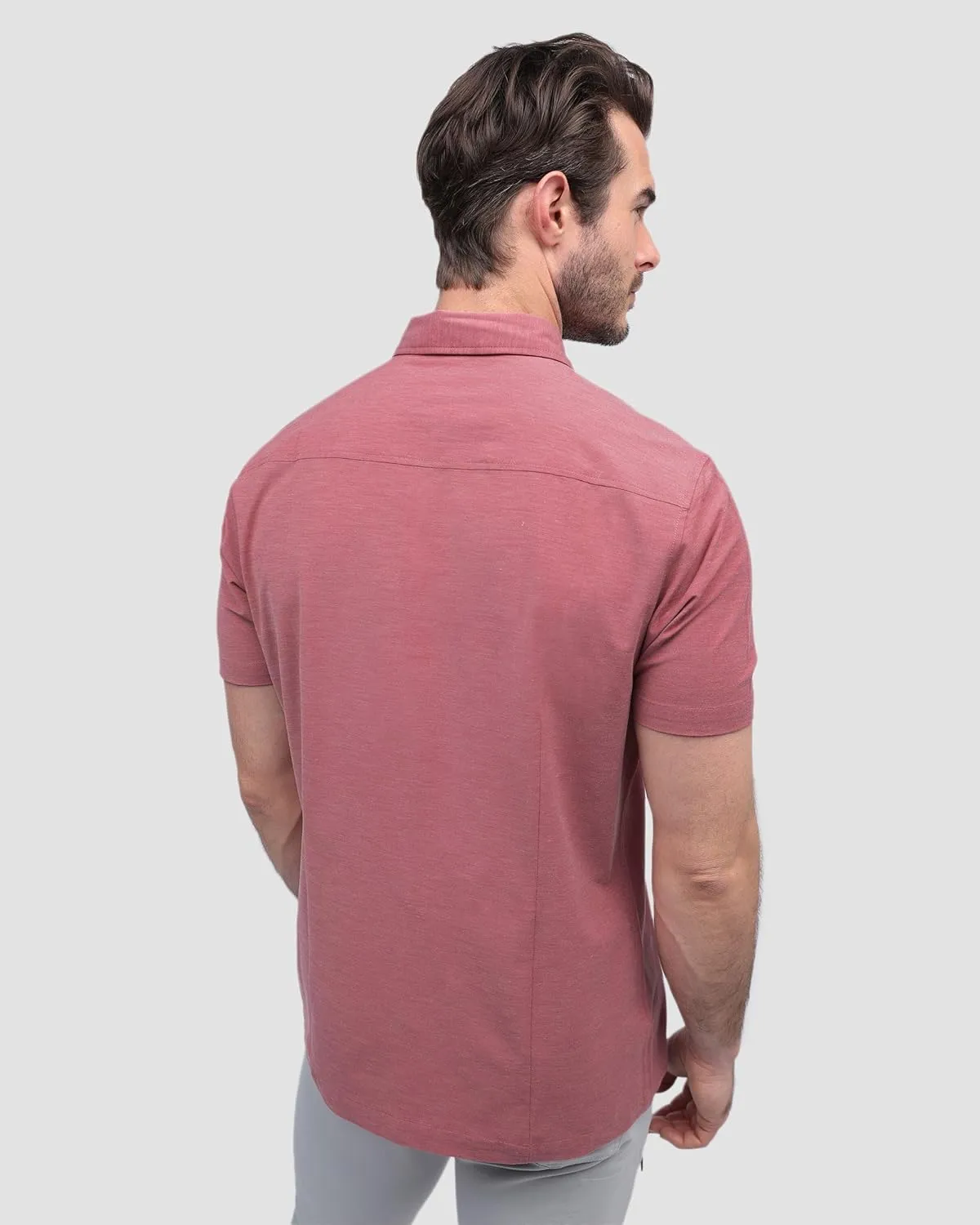 INTO THE AM Men's Casual Button Up Shirt Essential Short Sleeve Button Down Shirts - Stylish Business Casual Dress Shirt