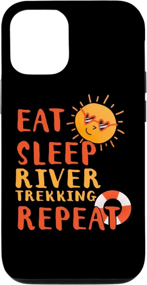 iPhone 12/12 Pro Eat Sleep River Trekking Repeat River Trekking Hobby Case