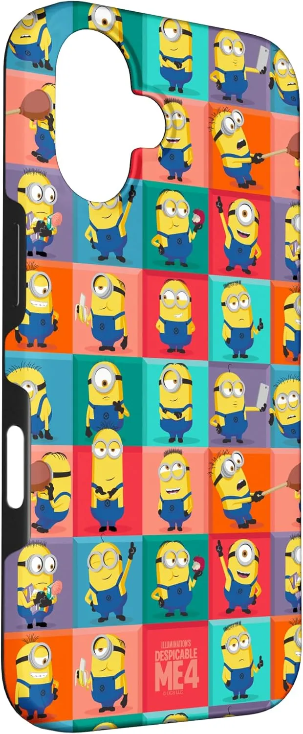 iPhone 16 Minions Despicable Me 4 Minions Squares all over print Case