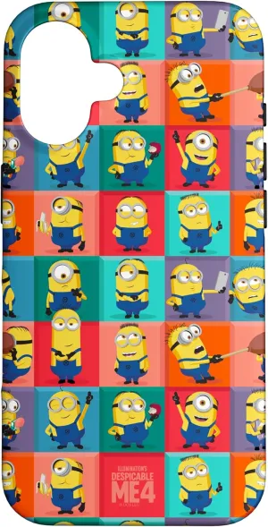 iPhone 16 Minions Despicable Me 4 Minions Squares all over print Case