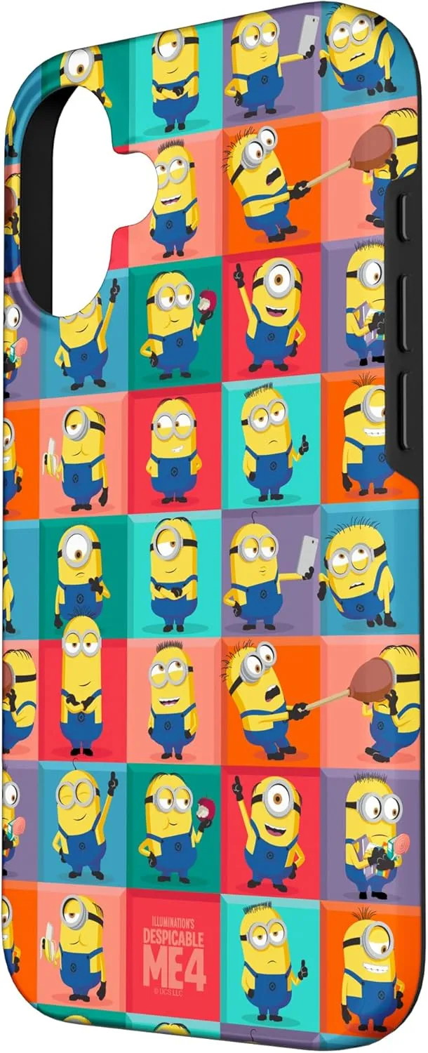 iPhone 16 Minions Despicable Me 4 Minions Squares all over print Case