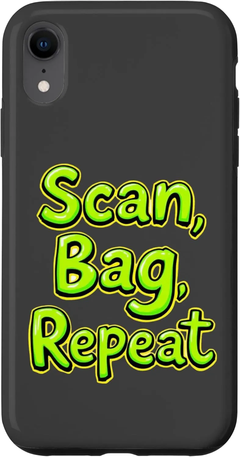 iPhone XR Scan Bag Repeat Funny Self-Checkout Efficiency Retail Humor Case