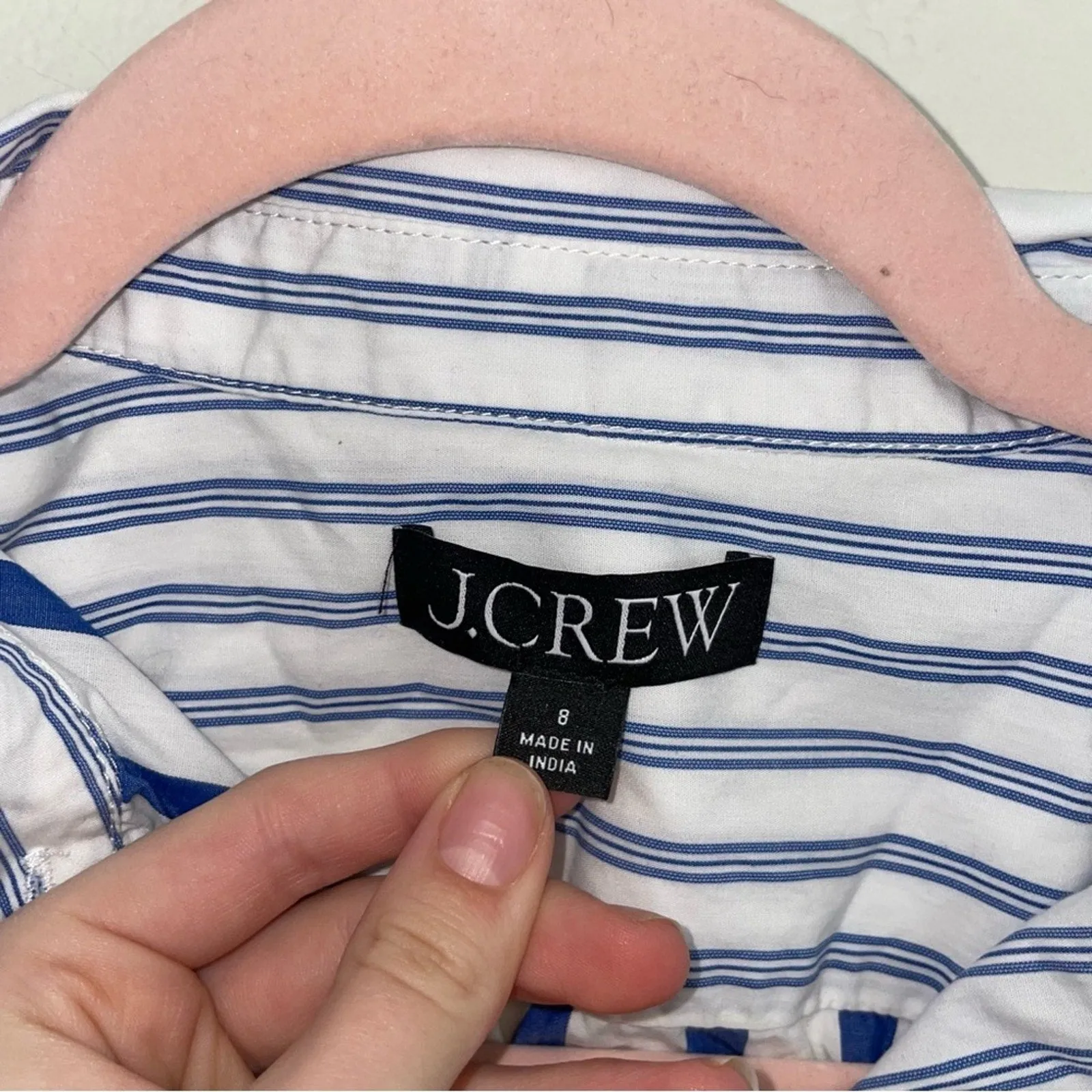J. Crew Striped Long Sleeve Cotton Button-Down Top (8) or (Medium)