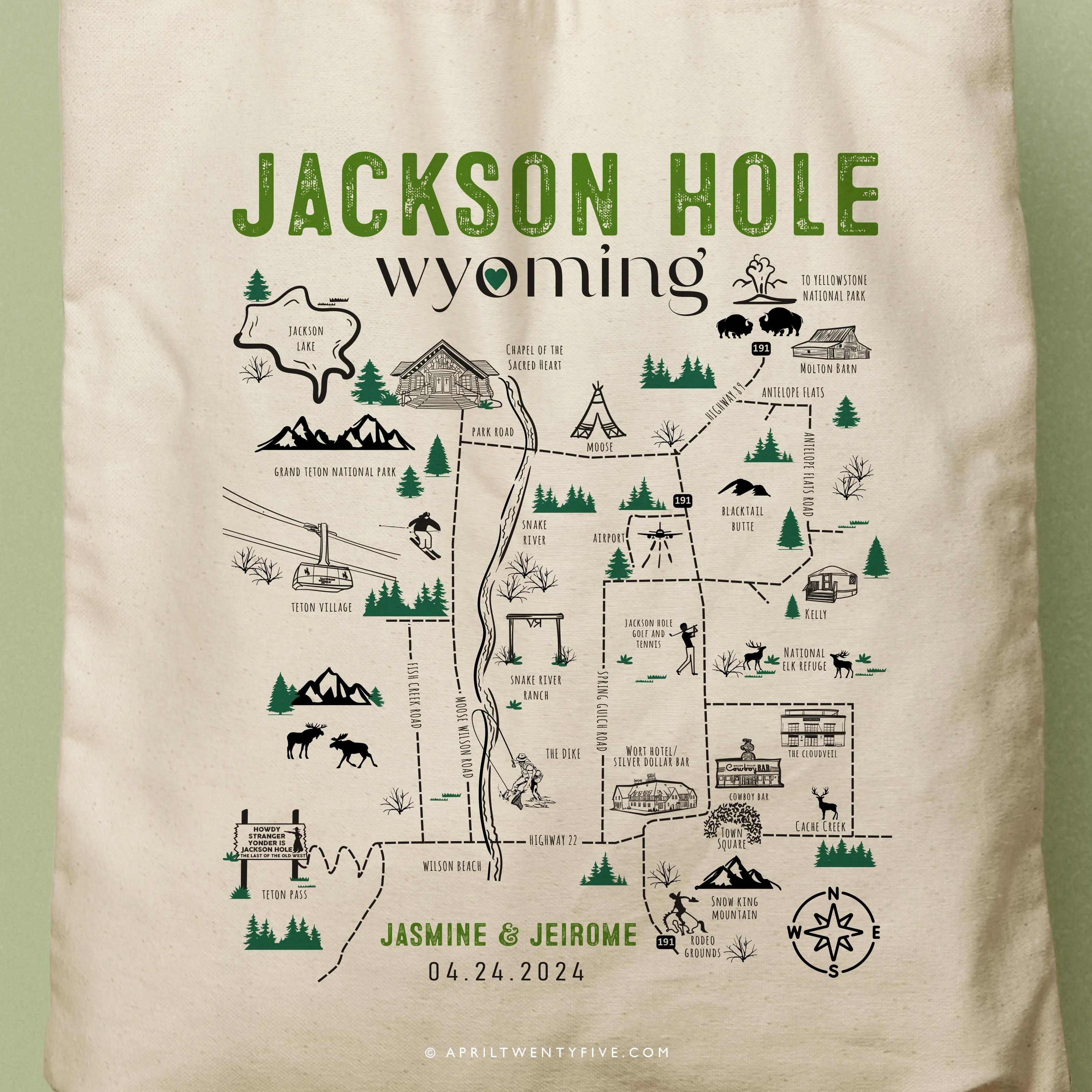 JACKSON | Jackson Hole Wyoming Map Tote