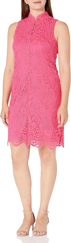 Jessica Howard Women's Sleeveless Embroidered Split Neck