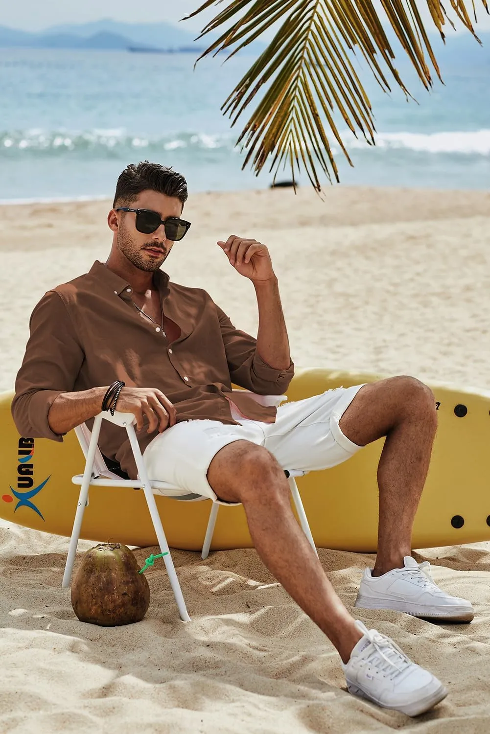 JMIERR Men's Cotton Linen Button Down Shirt Casual Stylish Long Sleeve Business Dress Shirts