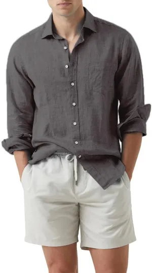 JMIERR Mens Cotton Linen Casual Stylish Button Down Shirt Long Sleeve Dress Shirts