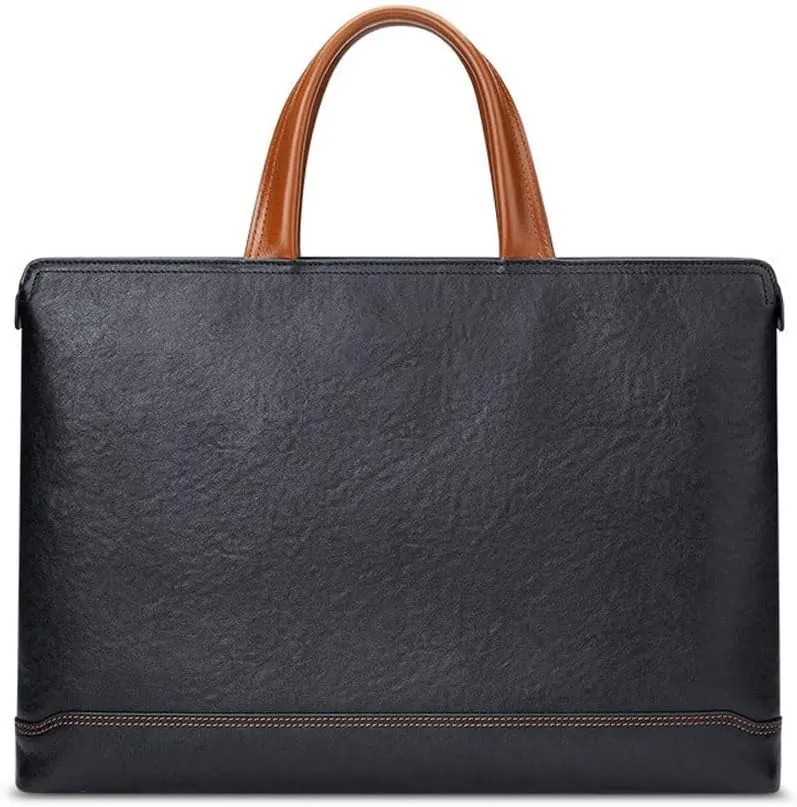 JSEIAJB Business men's handbag, foreign trade bag, crossbody men's bag, leather briefcase, handbag