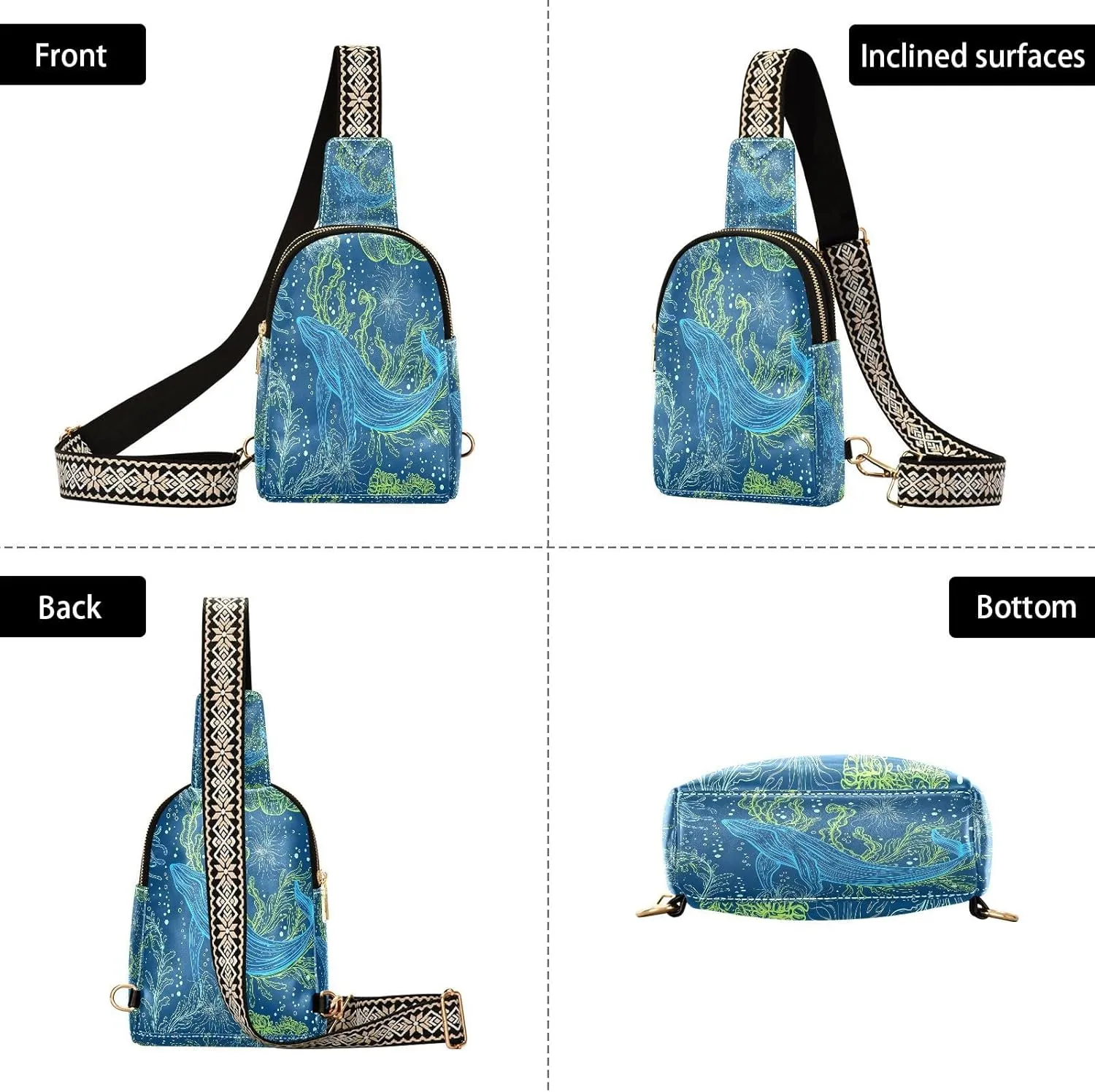 JSTEL Leather Crossbody Sling Bags for Women,Leather Crossbody Purses Leather Crossbody Bag Sling Purse