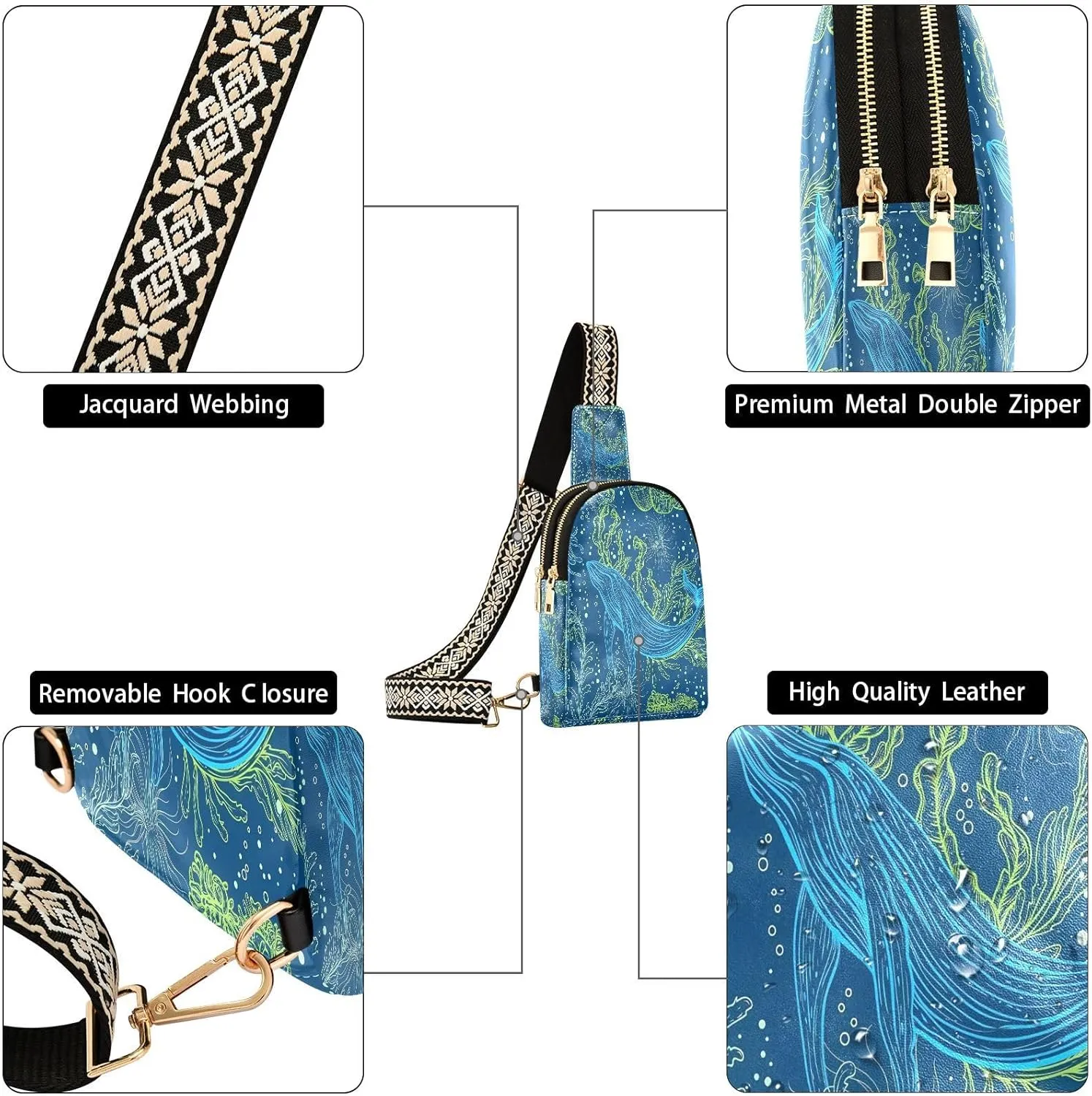 JSTEL Leather Crossbody Sling Bags for Women,Leather Crossbody Purses Leather Crossbody Bag Sling Purse