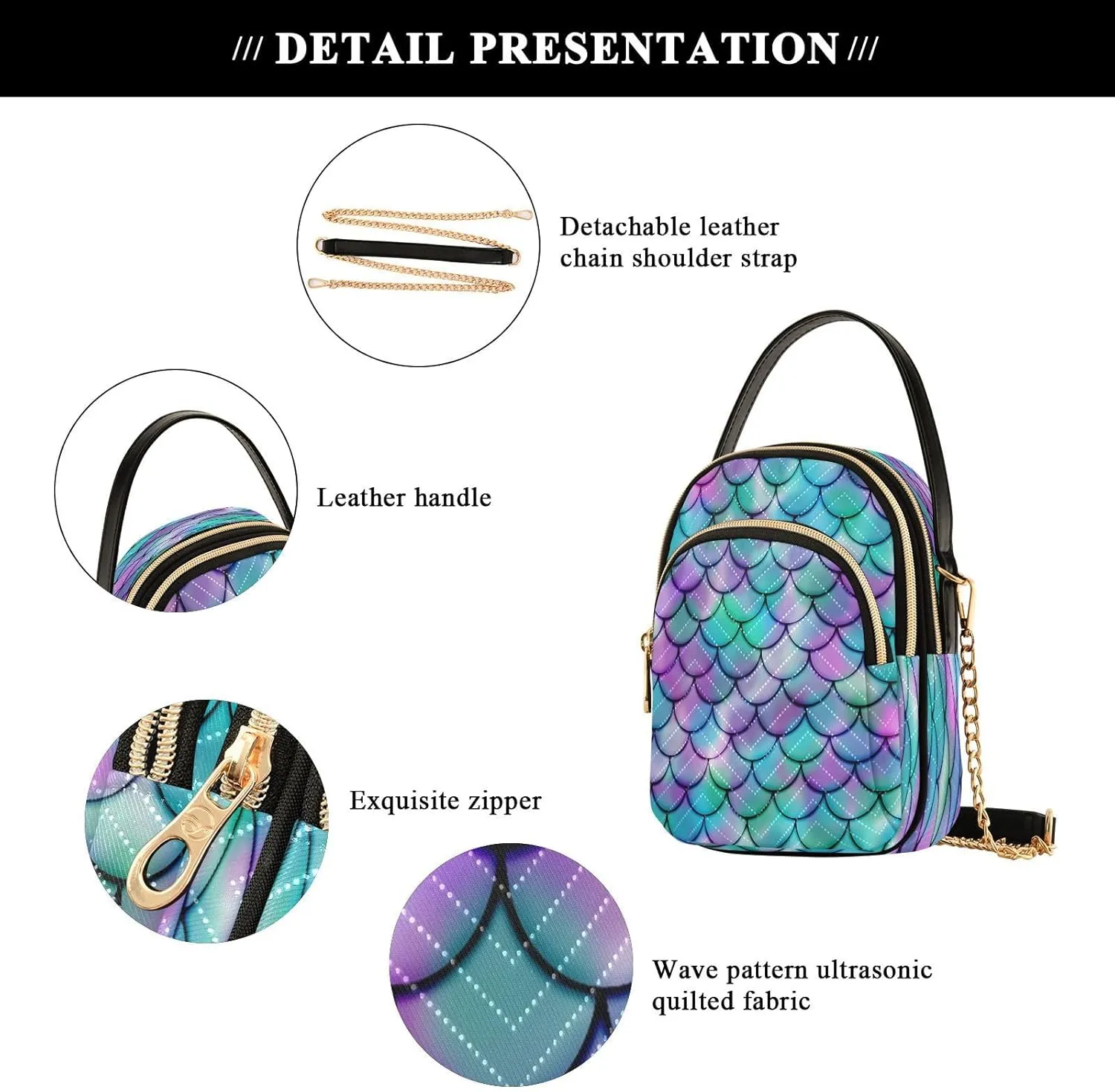 JSTEL Small Crossbody Bag for Women with Compartments,Long Strap Crossbody Purse Polyester Phone Purse Wallet