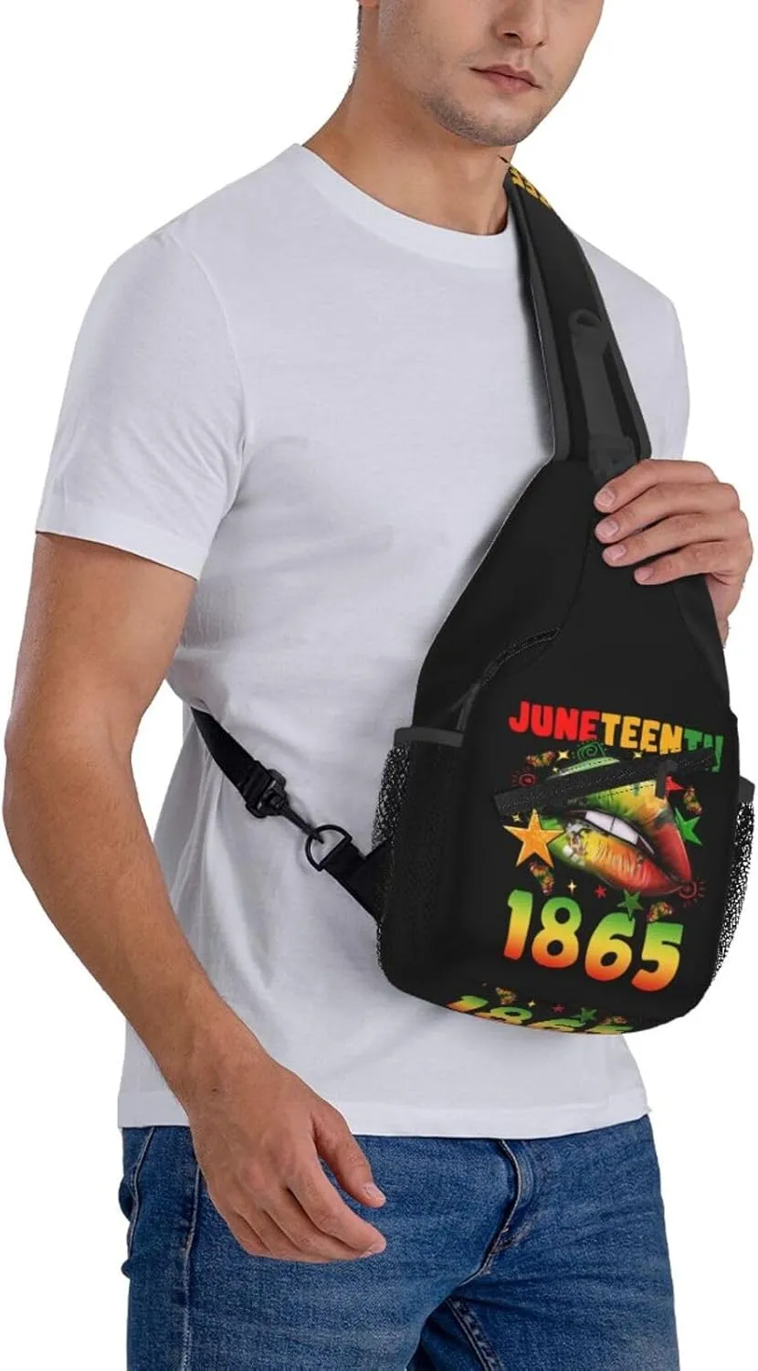 Juneteenth 1865 Lip Crossbody Bag Adjustable Sling Bag Casual Chest Bags Travel Shoulder Backpack