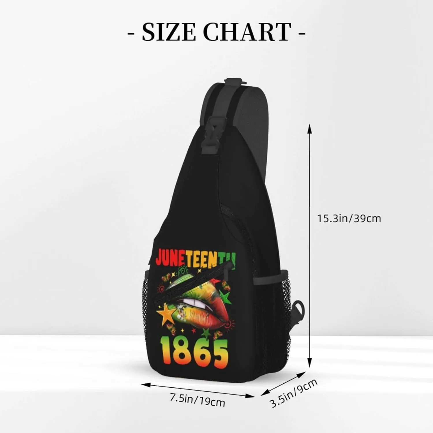 Juneteenth 1865 Lip Crossbody Bag Adjustable Sling Bag Casual Chest Bags Travel Shoulder Backpack