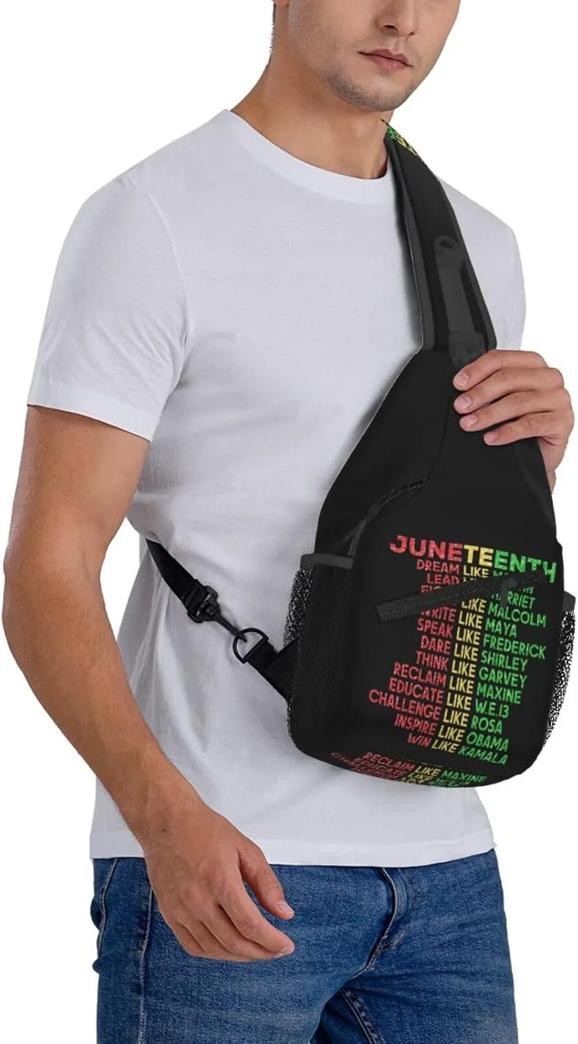 Juneteenth Breaking Every Chain Since 1865 Crossbody Bag Adjustable Sling Bag Chest Bags Travel Shoulder Backpack