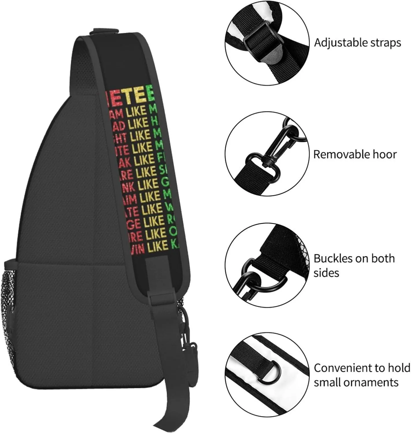 Juneteenth Breaking Every Chain Since 1865 Crossbody Bag Adjustable Sling Bag Chest Bags Travel Shoulder Backpack