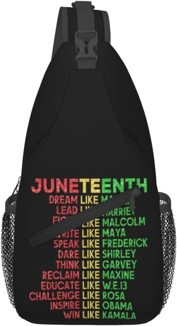 Juneteenth Breaking Every Chain Since 1865 Crossbody Bag Adjustable Sling Bag Chest Bags Travel Shoulder Backpack