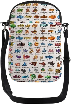 JYTAPP Fish Crossbody Bag Farm Game Fan Gift Gaming Messenger Bag Fisherman Accessories Bag Fish Lover Gifts