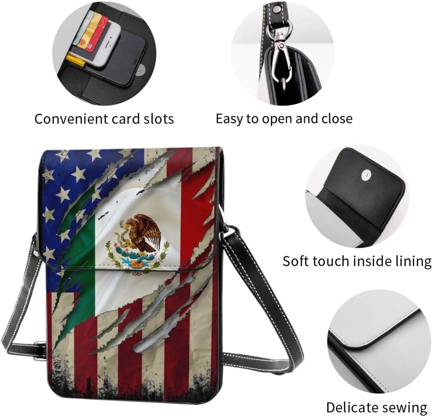 K9 Paw Thin Blue Line Flag Cell Phone Purse Small Crossbody Bags For Women Men Wallet Purses With Adjustable Strap
