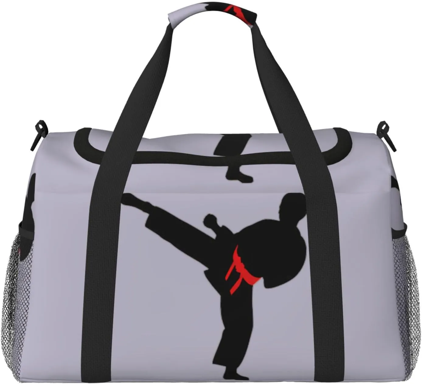 Karate Boy Vector Changeable Belt Color Print Everyday Use Travel Duffle Bag Large Capacity Travel Bag Stylish Functional Bag