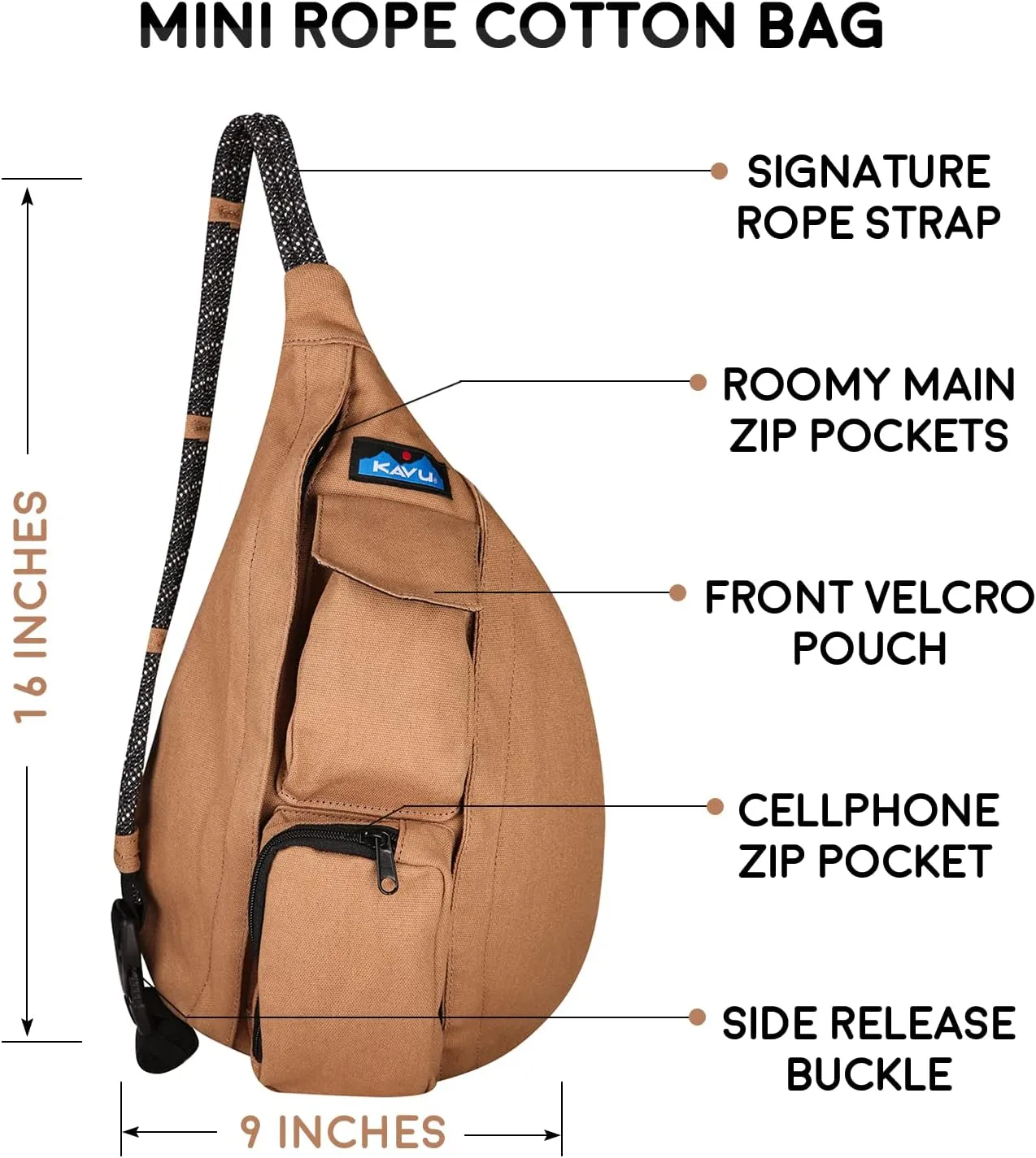 KAVU Mini Rope Bag Cotton Crossbody Sling