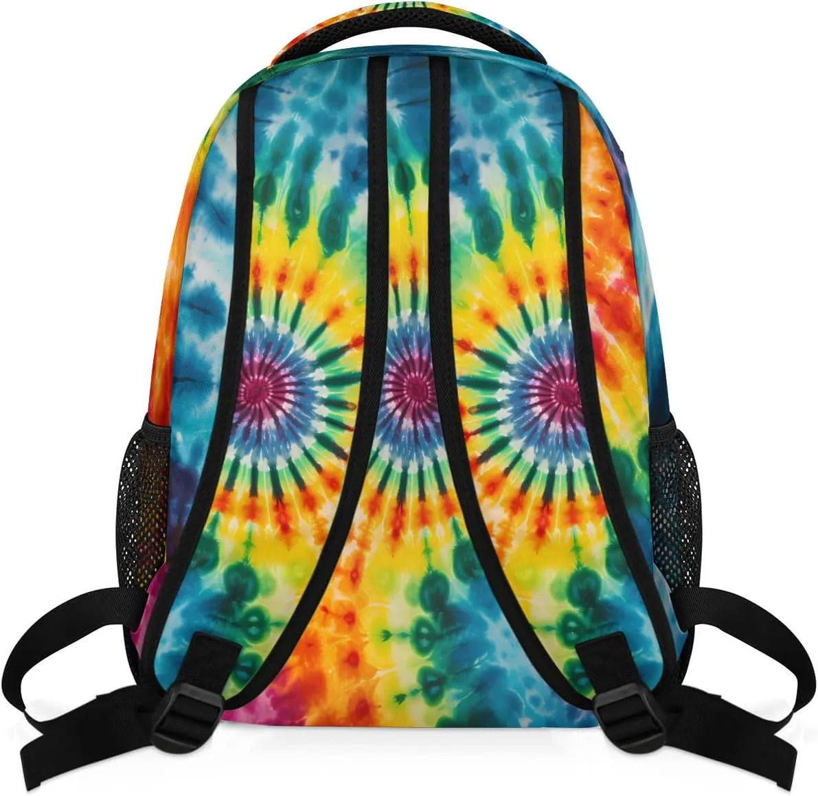Kids School Backpack Multicolor Tie Dye Swirl Art Large Bookbag for Elementary Students Boys Girls Lightweight Travel Casual Daypack Water Resistant Outdoor Hiking Sport Rucksack