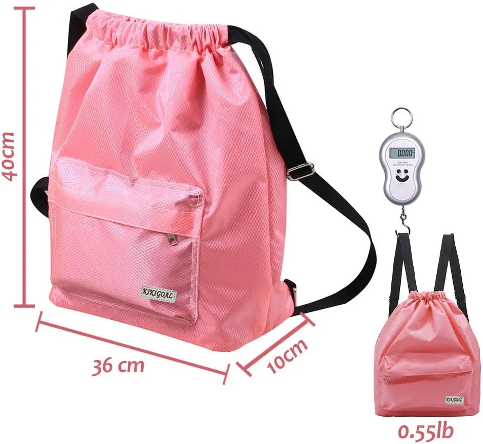 KIKIGOAL Dry Wet Separated Swimming Bag Portable Drawstring Backpack Waterproof Gym Sports Pool Beach Gear Bag