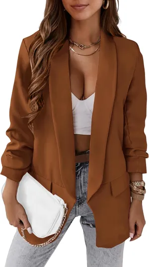 KIRUNDO Blazers for Women Oversized Business Casual Long Sleeve Open Front Work Office Suit Jackets Trendy Clothes