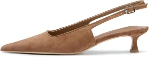 KysBloes Pointed Toe Slingback Kitten Heels for Women Low Heel Pointed Toe Pumps Formal Dress Shoes Sling Back Heels