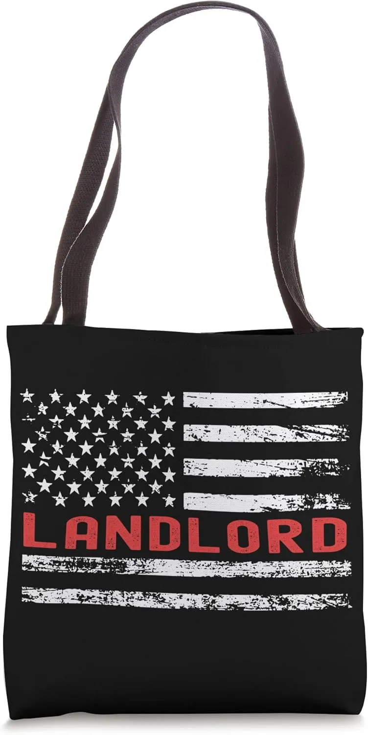 Landlord USA Flag Profession Retro Job Title Tote Bag