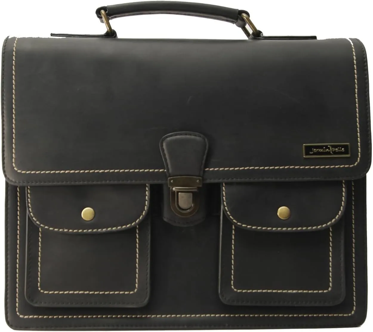 Laptop Bag For Women Semi Aneline Leather Professional Business Office Work Bag Waterproof Lightweight Laptop Bag - Black